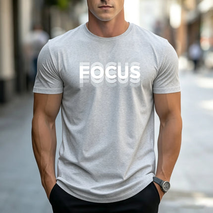 Gradient letter printed T-shirt, fashionable round neck short sleeved top, urban casual men's daily commuting short sleeved shir