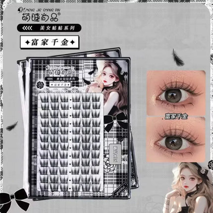 Mengjieshangpin Manga Lashes False Eyelashes Little Devil Comics Female Natural Slender Soft Thick Simulated Curly Eye Lashes