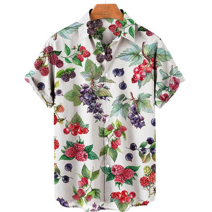 Pineapple Fruit Hawaiian Shirts Lemon 3d Print Men Fashion Blouses Casual Beach Camisas Summer Men's Vocation Lapel Shirt