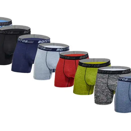 4-pack men's long boxer briefs plus size men's sexy long-leg cotton underpants fashion men's trunk briefs