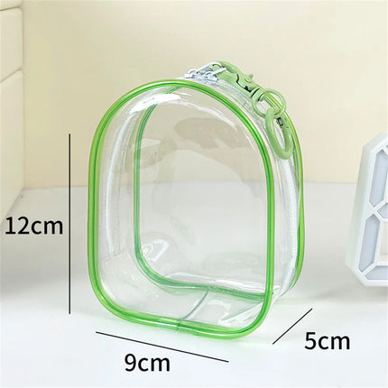 Portable Transparent PVC Mystery Box Keychain Square Zipper Storage Pouch Bag Pendant Anti Dust Waterproof Plush Dolls Toy Bag
