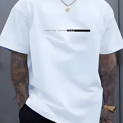 The 2025 summer new men's T-shirt is a casual fashionable outdoor street and simple men's top