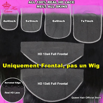 HD Lace Kinky Straight Frontal 13x4 13x6 6x6 5x5 4x4 2x6 Closure Virgin Hair 100% Human Raw Hair Pre Plucked Queen Hair