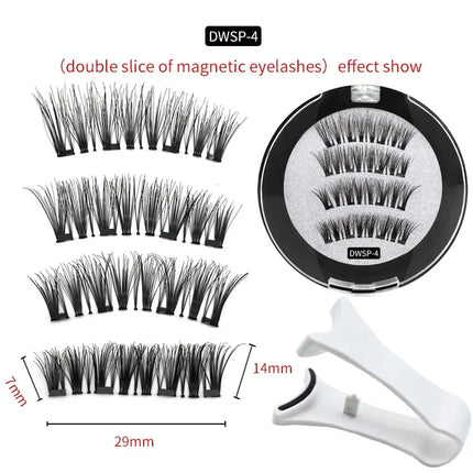 3D Magnetic False Eyelashes Reusable Magnetic Eyelashes With 4 Magnetic Lashes Natural Eyelash Extension Makeup Tools