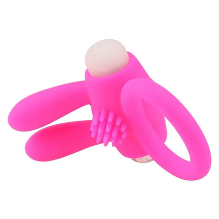 Rabbit Ear Vibrator Penis Ring Clitoris Simulator Delay Ejaculation Vibrator Cock Ring Lock Semen Cockring Sex Toys For Men