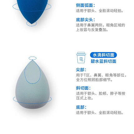 Blue Beauty Set Gourd Water Drop Puff Makeup Puff Set Colorful Cushion Cosmestic Sponge Tool Wet and Dry Use Makeup