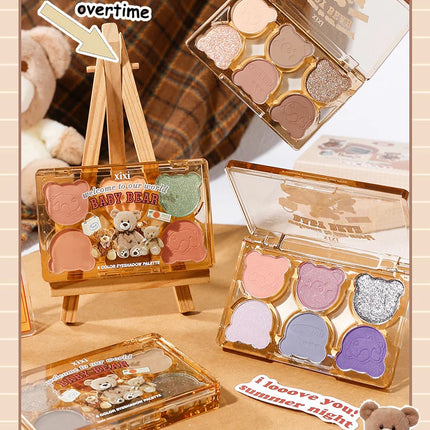 6 Colors Eye Shadow Palette Iris Purple Glitter Pearly Eyeshadow Palette Fashion Korean Shiny Eye Shadow Charming Eye Makeup
