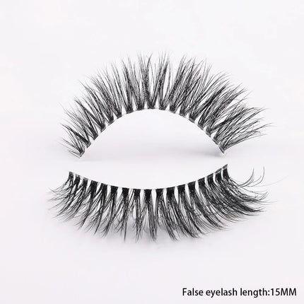 Clear Band Eyelashes Natural Fluffy 3D Mink Lashes D Curl  Volume Wispy False Eyelashes With Clear Band Soft  Reusable Lashes