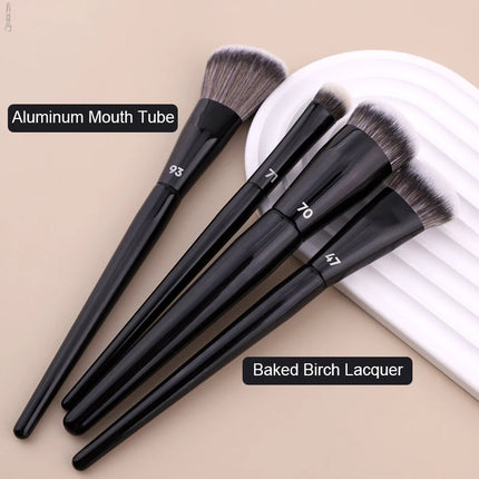 Single Flat Round Tube Flat Head Foundation Brush Concealer Makeup Brush Face Contour Foundation Makeup Tool