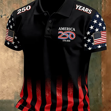 Couple Matching Usa 250 Patriotic Polo Shirt Men Women American Flag Statue Of Liberty Print Casual Breathable Sportswear Polo