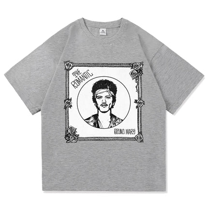 The Romantic Album T Shirt Bruno Mars The Romantic Tour 2026 Men/women Clothing Vintage Harajuku High Quality Cotton Tshirts