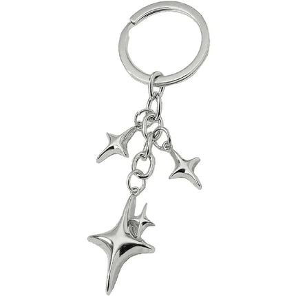 Y2K Keychains Star Moon Metal Key Rings For Women Men Friendship Gift Handbag Decoration Handmade Jewelry