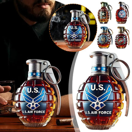Military Hand Whiskey Bottle Engraved Hand Shape Whiskey Glass For Bar Office Home Decor Wine Cocktail Bottle Statue Decoration