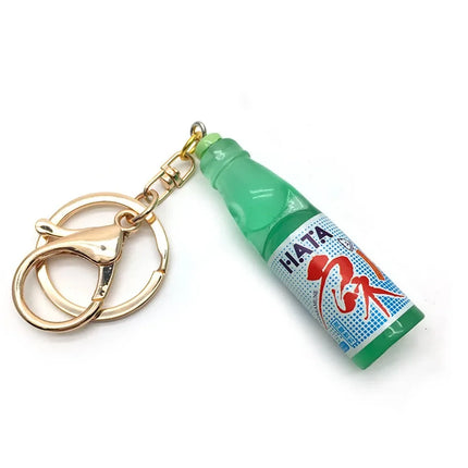 Simulation Marbles Bobble Soda Key Chain Miniature Japanese Ramune Soda keychain Cute Dollhouse Ornaments Bag Accessories