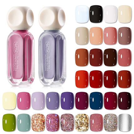 1PC 10ml Glass Bottle Water-Based Peel Off Nail Polish For Nails Colorful Chrome Varnish  Nail Art DIY Manicure No Need Lamp