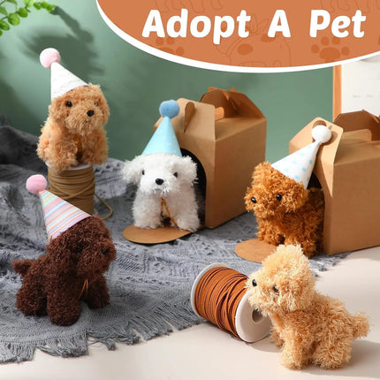 6-20Set Mini Plush Puppy Stuffed Dogs Adopt A Pet Dog Set with Paper Boxes Animals Bulk for Birthday Animal Theme Party Favors