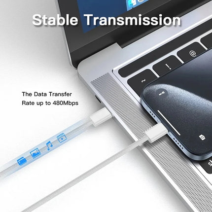 240W USB C to C Charger Cable Type C Fast Charging Braided PD Cable for lPhone 15 16 17E 17 Max lPad Air MacBook Pro ASUS DELL