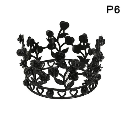 Luxury Flower Crown Small Tiaras For Doll Diadem Girls Birthday Bridal Wedding Hair Jewelry Prom Crown Cake Topper Ornaments