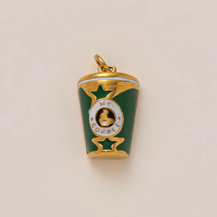 Stainless Steel DIY Cactus Coffee Cup Love Butterfly Pendant Vacuum Plated 18K Gold in Furnace charms for jewelry