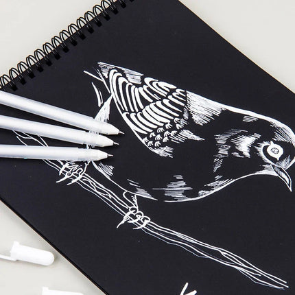 Sakura Gelly Roll Gel Pen White Color 0.5mm 0.8mm 1.0mm High Light Marke Pen Black Cardboard Art Painting Pen White Line Pens