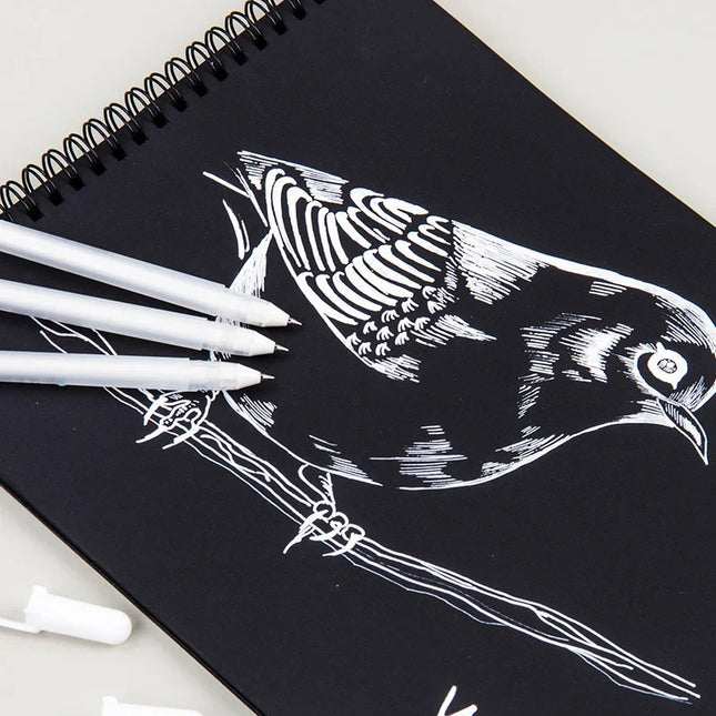 Sakura Gelly Roll Gel Pen White Color 0.5mm 0.8mm 1.0mm High Light Marke Pen Black Cardboard Art Painting Pen White Line Pens