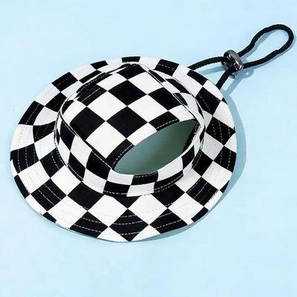 SU Summer Pet Cat Sun Hat With Ear Holes - Cute Kitten Fisherman Cap For UV Protection Breathable Outdoor Sunshade Cap For Cats