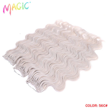 Magic Synthetic Hair Extensions 24inches 3PCS Body Wave Hair Bundles Ombre Blonde Color Tresses Fake Hair Accessories Cosplay