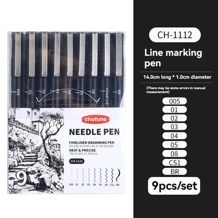 3/15Tip Black Pigment Micro-Pen Fineliner Ink Pens,Drawing Artist Illustration Pens Multiliner for Sketching Anime Manga Design