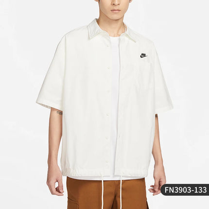 Nike Official CLUB Men's Lapel Loose Casual Short Sleeve Button Shirt FN3903-133