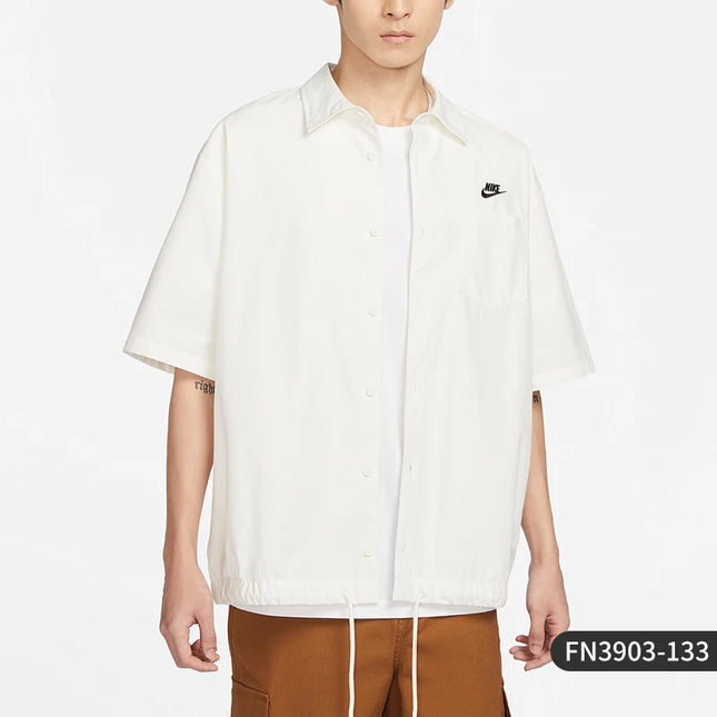 Nike Official CLUB Men's Lapel Loose Casual Short Sleeve Button Shirt FN3903-133