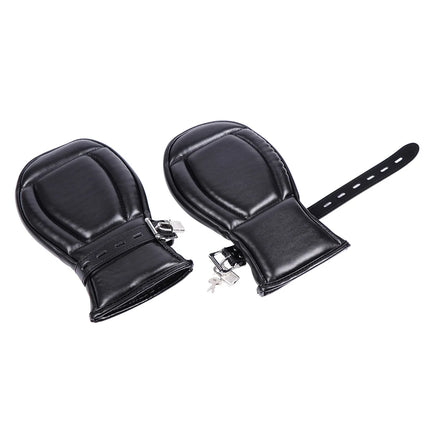 Adult Games Puppy Sex Handcuffs Mittens Leather Gloves Dog Paw Padded Fist Mitts Palm Padded BDSM Bondage Sex Toys For Couples