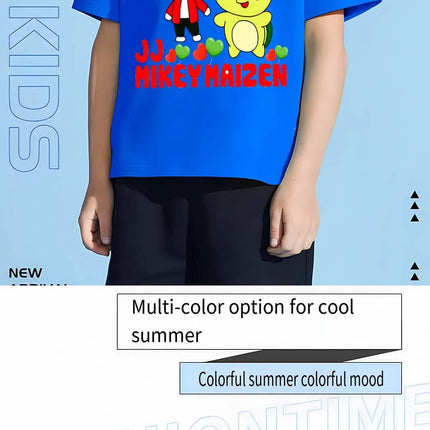 Kids Maizen JJ and Mikey T Shirt Boys 100% Cotton Cartoon Tee Girls YouTube YouTuber Printed Top Wish Asha Children Clothes