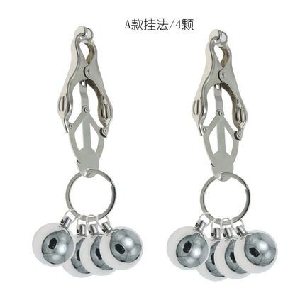 Heavy Nipple Clamp Clips Weight Couple Stimulator Metal Nipple Clips with Ball Weight Breast Bondage Restraint Sex Toys Woman18+