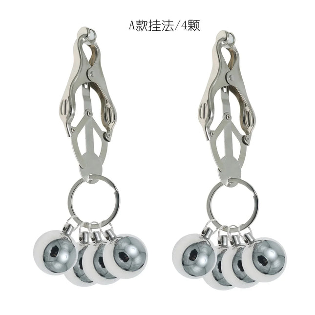 Heavy Nipple Clamp Clips Weight Couple Stimulator Metal Nipple Clips with Ball Weight Breast Bondage Restraint Sex Toys Woman18+