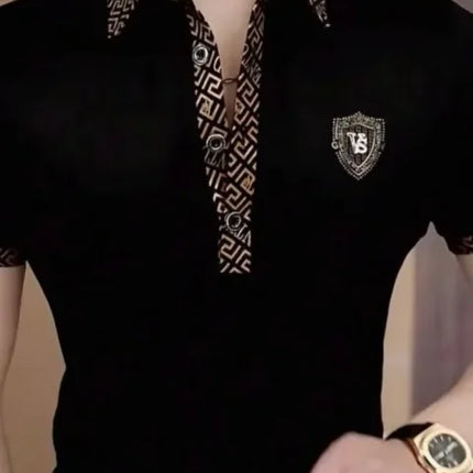 Summer Fashion Short Sleeve Polo Shirt Men's Slim Fit Business Casual Versatile Turn-down Collar Top Quality Material