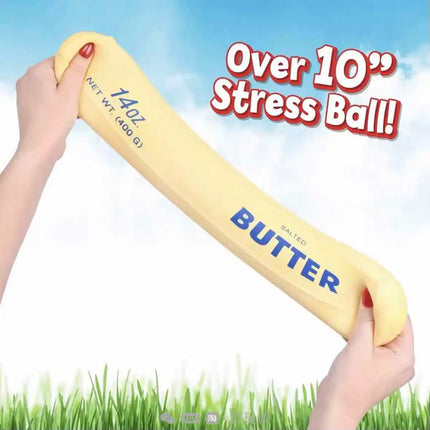Jumbo Cube Cheese Stress Ball - Big Shapeable Squeeze Ball Non-Bounce Fidget Toy ASMR Sensory Anti-Stress Gift for Adults