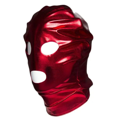 Sexy open month&eyes Mask PU Leather Latex Hood Black Mask Breathable Zip lock cosplay Fetish BDSM Adult role game for party