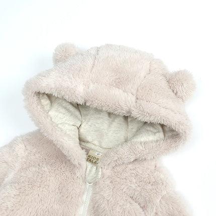 2026 Winter Thicken Fleece Newborn Baby Romper Soild Cotton Hoodies Infant Girl Onesie Toddler Boy Jumpsuits Warm Casual Outfits
