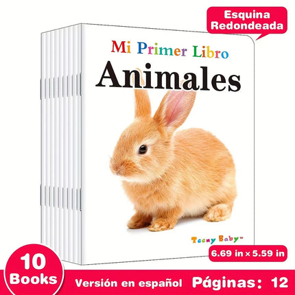 A Set Of 10 Spanish Baby Flip Books Look At The PicturesTo Know Things Improve The Baby's CognitiveAbility Gifts For Children