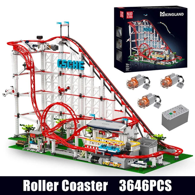 Mould King 11014 3646pcs Motorized Roller Loop Coaster Model Amusement Park Building Blocks Set Kids Adult DIY Assembly Toy