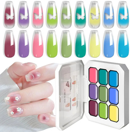 LIMEGIRL 7in1 Nail Gradient Gel Kit Long-lasting Nail Gel Polish Hybrid Color High Texture Gradient Nail Gel for Nail Salon Art