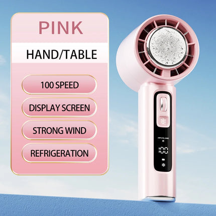 2026 New Semiconductor Refrigeration High-speed Handheld Electric Fan 3000mAh USB Portable Rechargeable Outdoor Small Fan