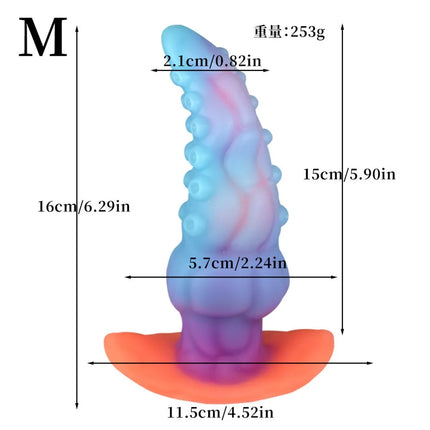 Luminous Glow In The Dark Anal Plug Gradient Color Butt Plug With Large Stimulating Three Sizes S M L For Adults Couples Sex Toy