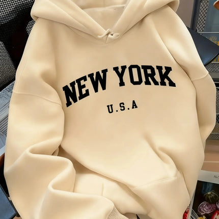 Hooded Sweat for Women Casual Cut NEW YORK USA Lettering Sweater Sweat Casual Fashion HipHop Sweat Harajuku Unisex