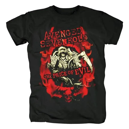 Avenged Sevenfold Band Nightmare Black Classic Style Casual Loose Print T-Shirt Graphic Short Sleeve Shirt Unisex