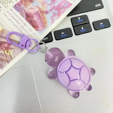 1/8Pcs Colorful Luminous Turtle Keychain Cartoon Glow in-the-dark Color Keyrings Resin Sweet Sea Animal Bag Pendant Hangings