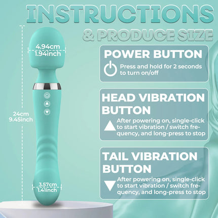 Double head vibration G Spot Vibrator Wand Womens Sex Toys Adult Sex Toys with 10 Vibrations Female Sex Toy Vibrater Dildo
