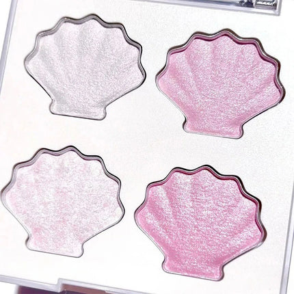 Shell Eyeshadow Palette Sparkling Pearlescent Glitter Eye Shadow Plate Diamond Highlight Eye Makeup Cosmetic for Autumn Winter