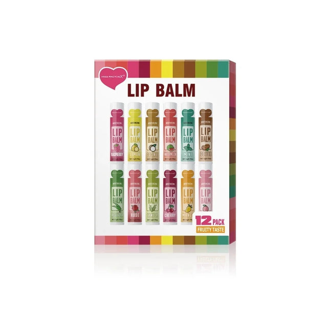 12PCS Moisturizing Fruit Flavor Color Lip Balm Set Hydrating Nourishing Lipstick Set Cracking Lip Care long-lasting moisturizing