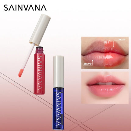 SAINVANA Water-Glow Lipstick Tint of Color Lip Balm Nourishing Shine&Line-Smoothing Lip Glaze with VitaminE Natural Gloss Finish